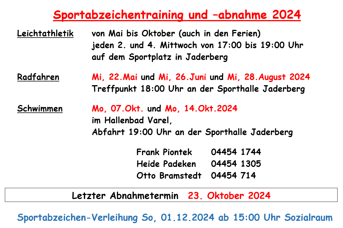 Sportabzeichentraining 2024